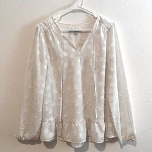 LOFT Peplum Floral Blouse Sz M
